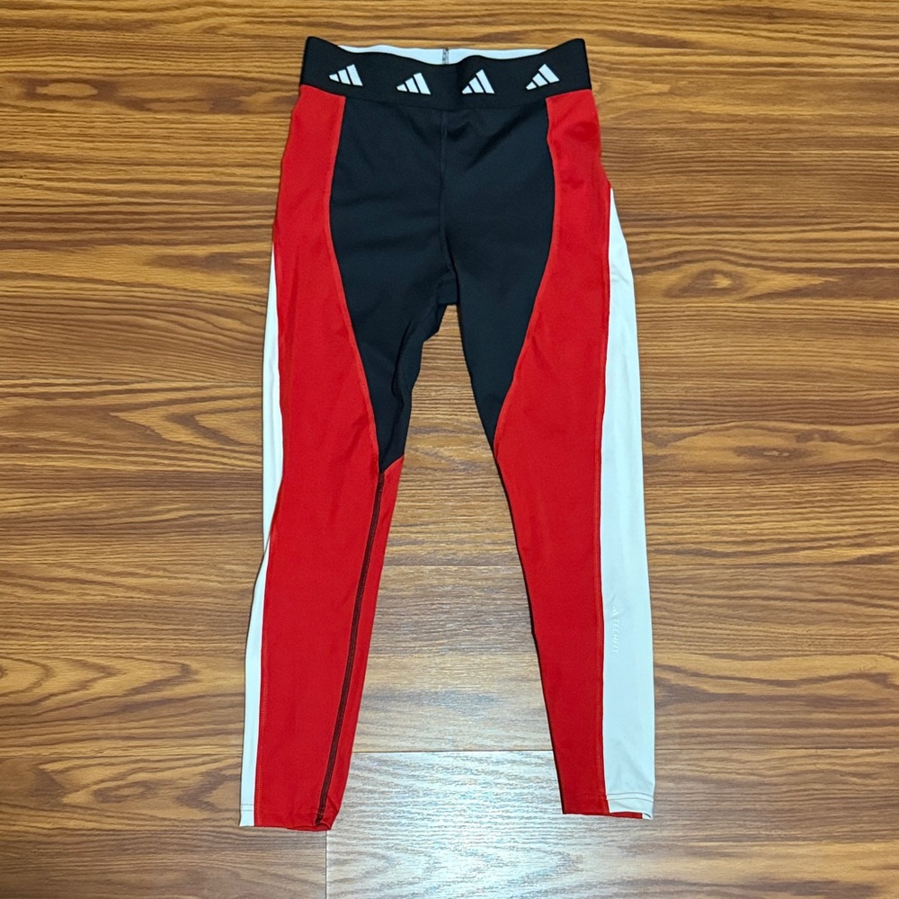 Adidas Red, Black & White Taille Haute High Rise TIGHT FIT Training Leggings NWT